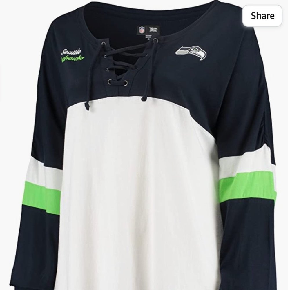 Seattle Seahawks NFL Lace Up Large Long Sleeve